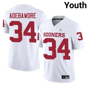 Adepoju Adebawore OU Sooners White #34 Alumni Youth Jerseys 681111-525