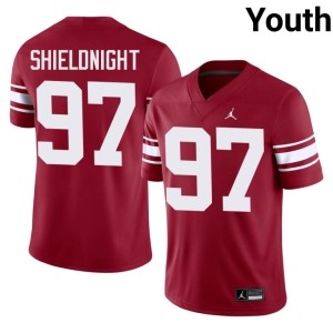 Throwback Alex Shieldnight University OKLA Sooners #97 Crimson Youth Jersey 928886-473