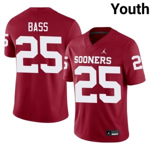 #25 Crimson Youth Oklahoma Sooners Andy Bass University Jerseys 895070-217