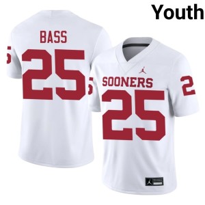 Andy Bass White NCAA Youth #25 University of Oklahoma Sooners Jersey 209564-862