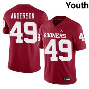 #49 Youth Ben Anderson Alumni OU Sooners Crimson Jersey 424182-894