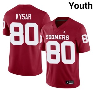 #80 Crimson Youth Stitched Bergin Kysar Sooners Jerseys 860749-609