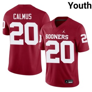 Sooner State Crimson Game Youth #20 Casen Calmus Jersey 931284-357