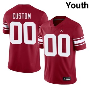 Throwback #00 Game University of Oklahoma Sooners Custom Youth Crimson Jersey 297951-593