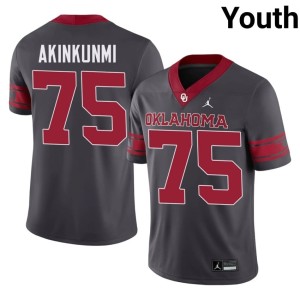 Alternate Anthracite Youth #75 Oklahoma Sooners NCAA Daniel Akinkunmi Jersey 522013-351
