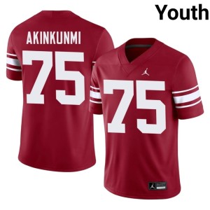Throwback Crimson Oklahoma Daniel Akinkunmi 2026 #75 Youth Jersey 356627-963