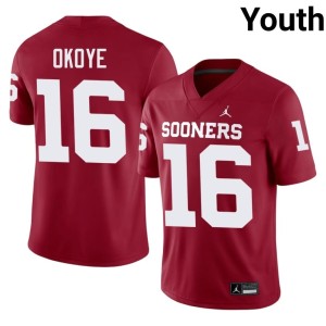 College Crimson #16 Youth Danny Okoye OU Sooners Jerseys 813379-359