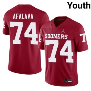 OU Sooners #74 Crimson High School Darius Afalava Youth Jerseys 710454-503