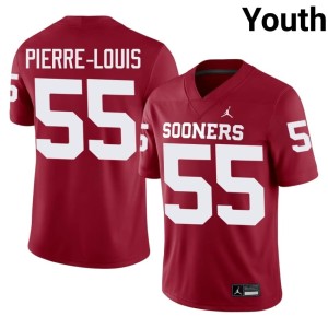 Youth Game #55 Crimson OU Sooners Eddy Pierre-Louis Jerseys 857906-574