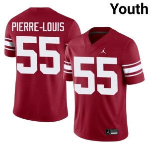 Throwback Youth Embroidery Eddy Pierre-Louis #55 Crimson OU Sooners Jersey 572900-987