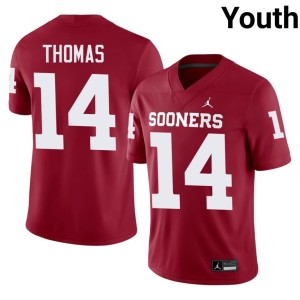 Elijah Thomas Boomer Sooner Player Crimson #14 Youth Jerseys 333756-414
