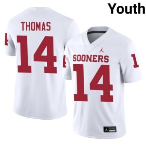 Elijah Thomas OKLA Embroidery White Youth #14 Jerseys 732987-919