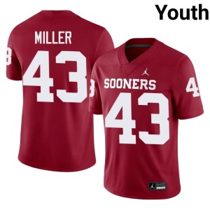 Crimson Grayson Miller #43 University Sooner State Youth Jersey 299122-697