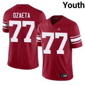 Throwback #77 Stitched Crimson Heath Ozaeta Youth University of Oklahoma Sooners Jerseys 104148-406