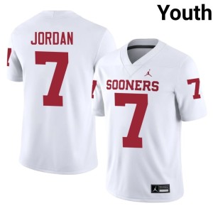 #7 Youth White OU University Jacob Jordan Jersey 499382-624