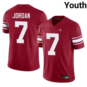 Throwback University of Oklahoma Sooners 2026 Youth #7 Crimson Jacob Jordan Jerseys 238033-539