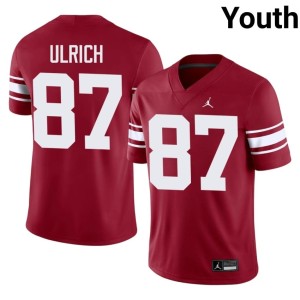 Throwback Jacob Ulrich Youth Football Crimson OU Sooners #87 Jerseys 194481-165