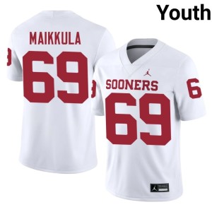 #69 2026 Youth Jake Maikkula White OU Sooners Jersey 926745-563