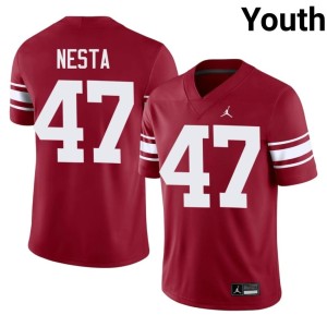 Throwback Youth #47 OU Crimson James Nesta Football Jersey 602046-805