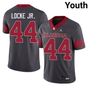 Alternate University Sooners John Locke Jr. Youth #44 Anthracite Jerseys 369311-180