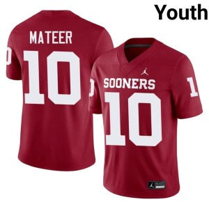 John Mateer #10 Youth OU Sooners Player Crimson Jerseys 291415-734