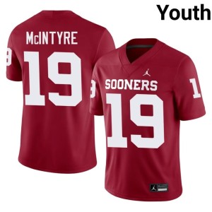 Boomer Sooner #19 Crimson Game Youth Kade McIntyre Jersey 616260-646
