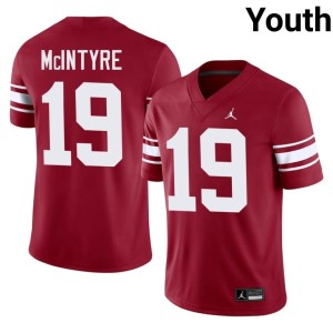 Throwback 2026 #19 Youth Crimson Sooners Kade McIntyre Jersey 706438-357