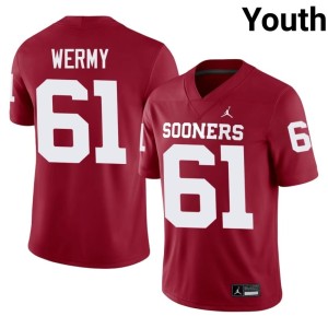 OKLA Sooners Kenneth Wermy #61 Crimson Youth Alumni Jerseys 957194-590