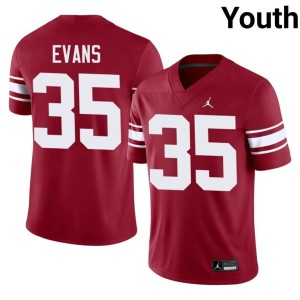 Throwback Liam Evans Youth Crimson University of Oklahoma Sooners 2026 #35 Jersey 543002-197