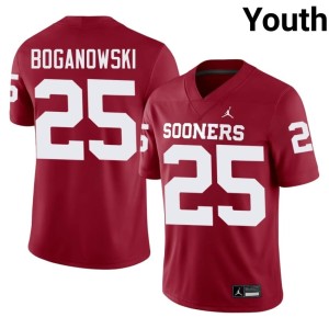 Youth University Michael Boganowski #25 Crimson Boomer Sooner Jerseys 180146-997