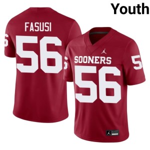 Football Michael Fasusi #56 Crimson Oklahoma Youth Jerseys 365165-996