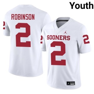 White #2 University of Oklahoma Sooners Omarion Robinson Youth NCAA Jersey 858210-277