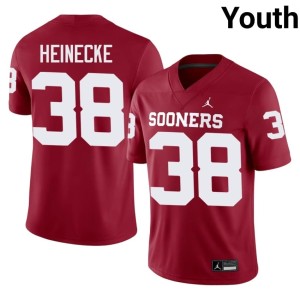 Youth Owen Heinecke #38 Crimson OKLA Sooners Stitched Jersey 795924-634
