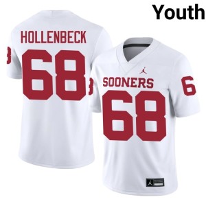 Youth #68 Embroidery White Owen Hollenbeck University of Oklahoma Sooners Jersey 935957-725