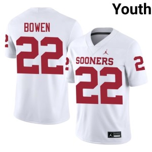 College Oklahoma Sooners White Youth #22 Peyton Bowen Jersey 536995-669