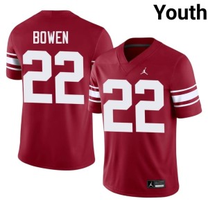 Throwback Alumni #22 Crimson Youth Peyton Bowen OKLA Sooners Jersey 604805-736