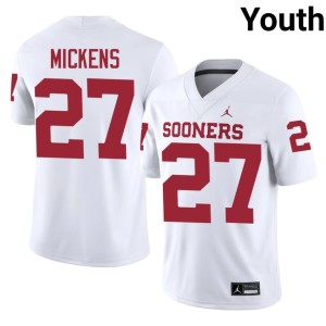 #27 White Football Youth Preston Mickens OU Sooners Jersey 509350-439