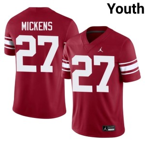 Throwback OKLA Preston Mickens Crimson #27 Game Youth Jersey 823059-706