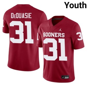 Replica Youth University of Oklahoma Sooners #31 Reed DeQuasie Crimson Jerseys 892207-788