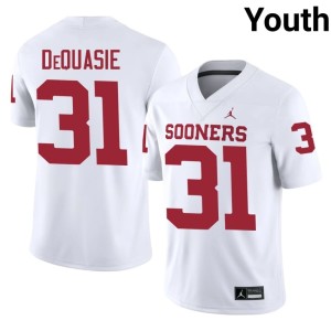 Reed DeQuasie OU Sooners Youth #31 White 2026 Jersey 942902-936