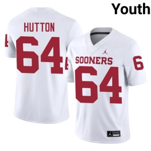 Game Youth Sooners White #64 Sean Hutton Jerseys 209668-706