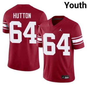 Throwback Oklahoma Sooners Youth Crimson Sean Hutton Alumni #64 Jerseys 464290-869