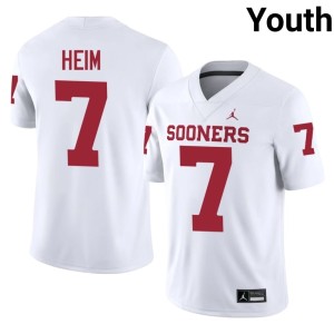 Sooner State Taylor Heim White Youth #7 Player Jerseys 391071-121