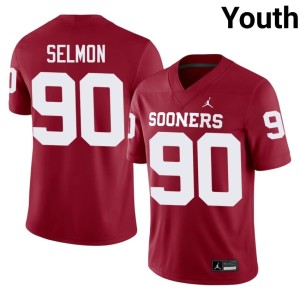 Football Youth #90 OKLA Sooners Trent Wilson Crimson Jersey 124534-838