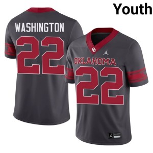 Alternate OKLA Sooners Anthracite #22 NCAA Trynae Washington Youth Jersey 555954-367