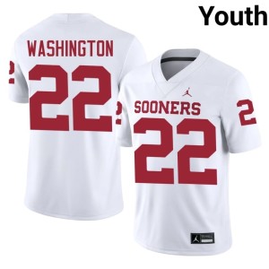 White Trynae Washington High School Youth #22 OU Jersey 784561-455