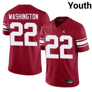 Throwback Youth Trynae Washington 2026-27 #22 Boomer Sooner Crimson Jersey 197209-371