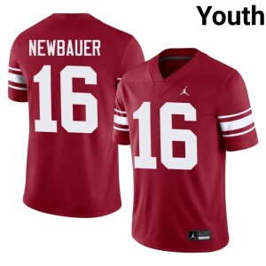 Throwback Crimson Whitt Newbauer NCAA University of Oklahoma Sooners Youth #16 Jersey 296060-712