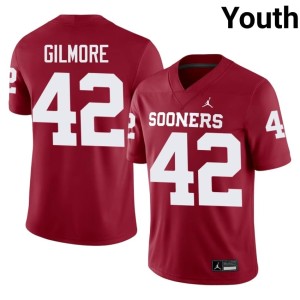 Crimson OU Sooners Wyatt Gilmore Youth College #42 Jerseys 951042-268