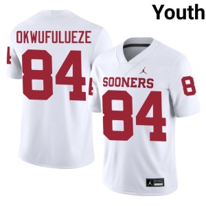 White #84 NCAA Xavier Okwufulueze Boomer Sooner Youth Jersey 102869-953